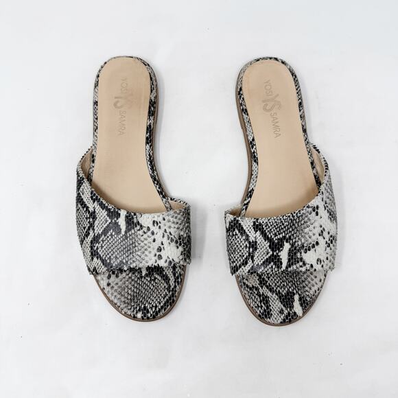 [Yosi Samra] Constantine Snake Python Print Slip On Slides Flat Sandals Size 9 M - Picture 7 of 12